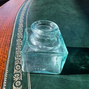 Antique Vintage Sanford’s Square Glass Inkwell